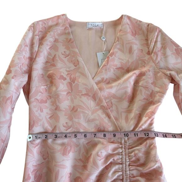 Sage the Label Athena Light Pink Floral Mini Dress Women’s Size Small NWT - Picture 6 of 11